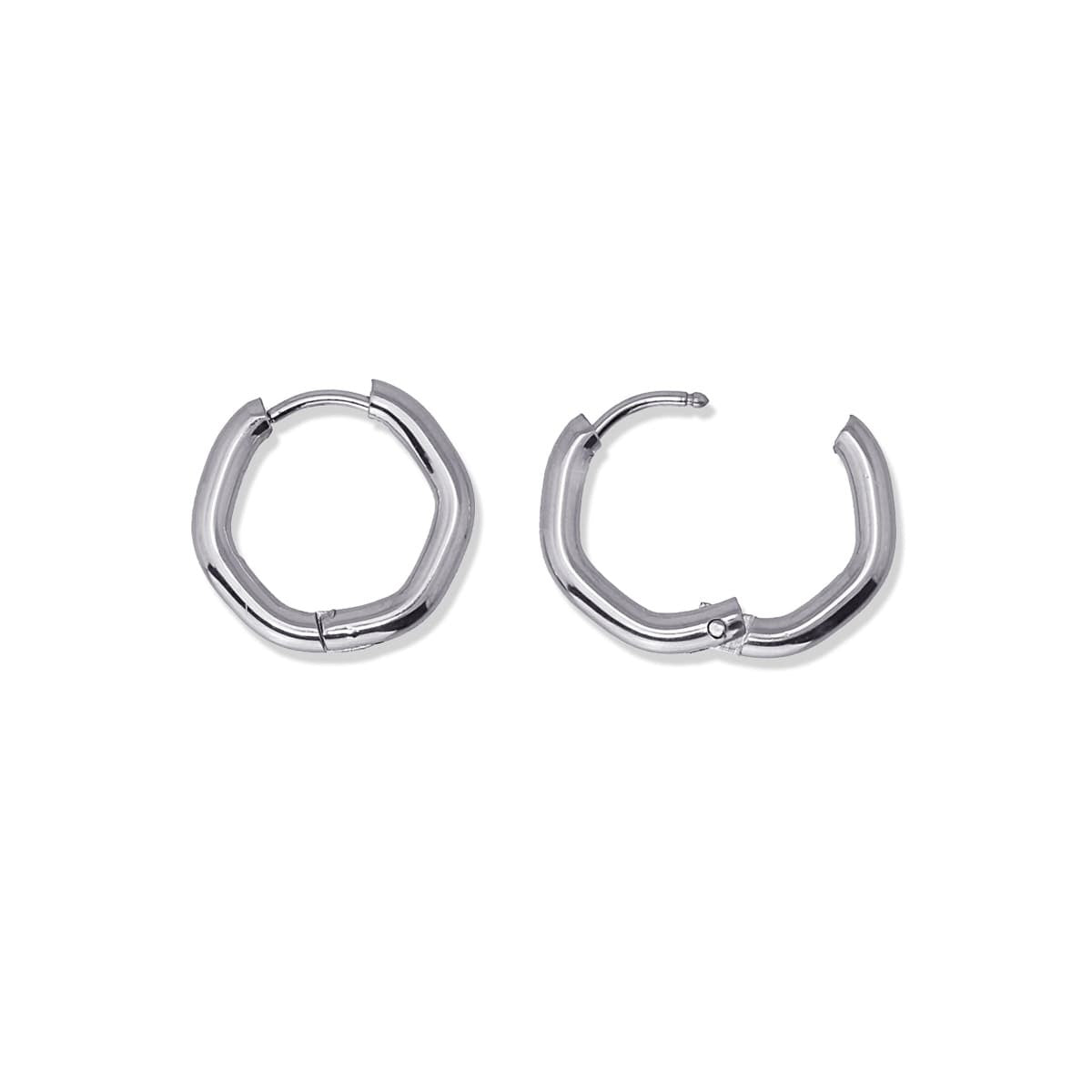 pendientes aros básicos acero quirúrgico hexágono anartxy