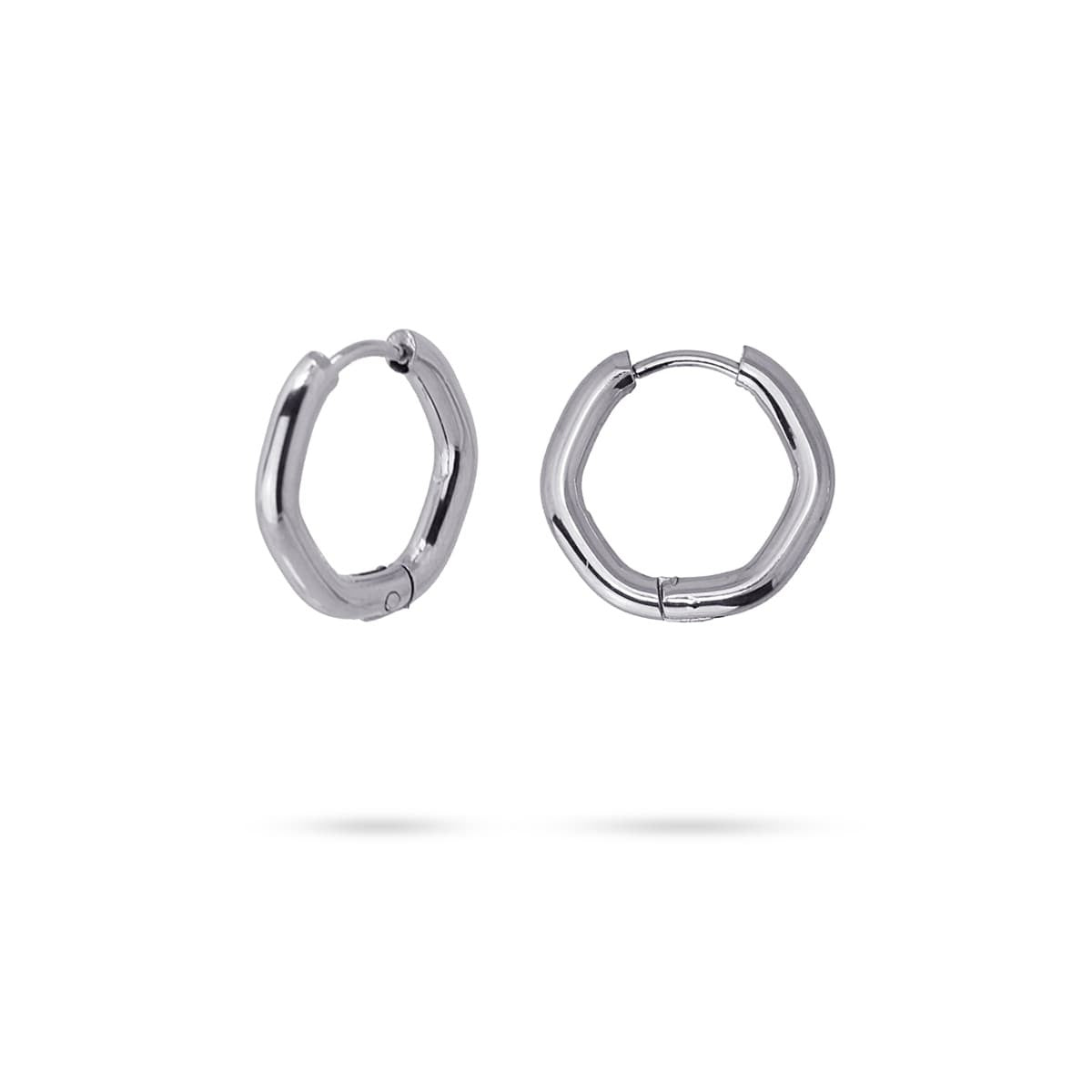 pendientes aros básicos acero quirúrgico hexágono