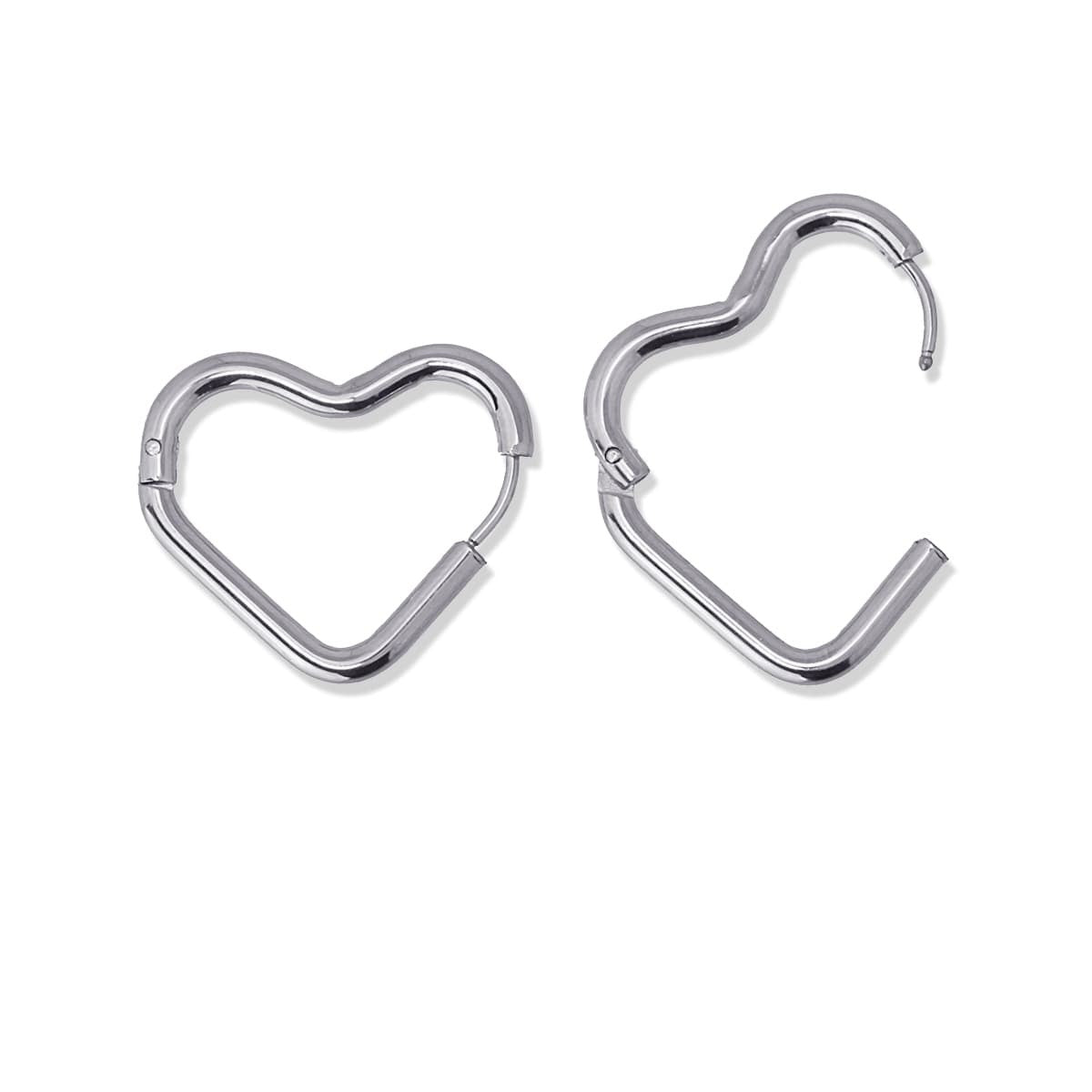 pendientes aros básicos acero corazón anartxy