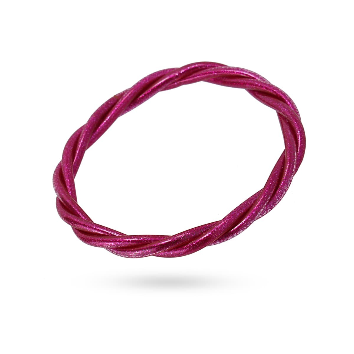 Pulsera circular vinilo purpurina color anartxy fucsia 2