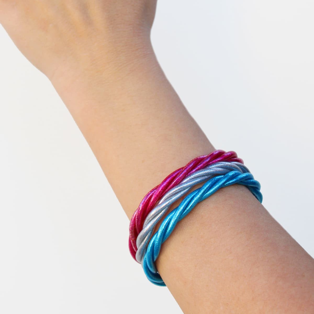 Pulsera circular vinilo purpurina color anartxy
