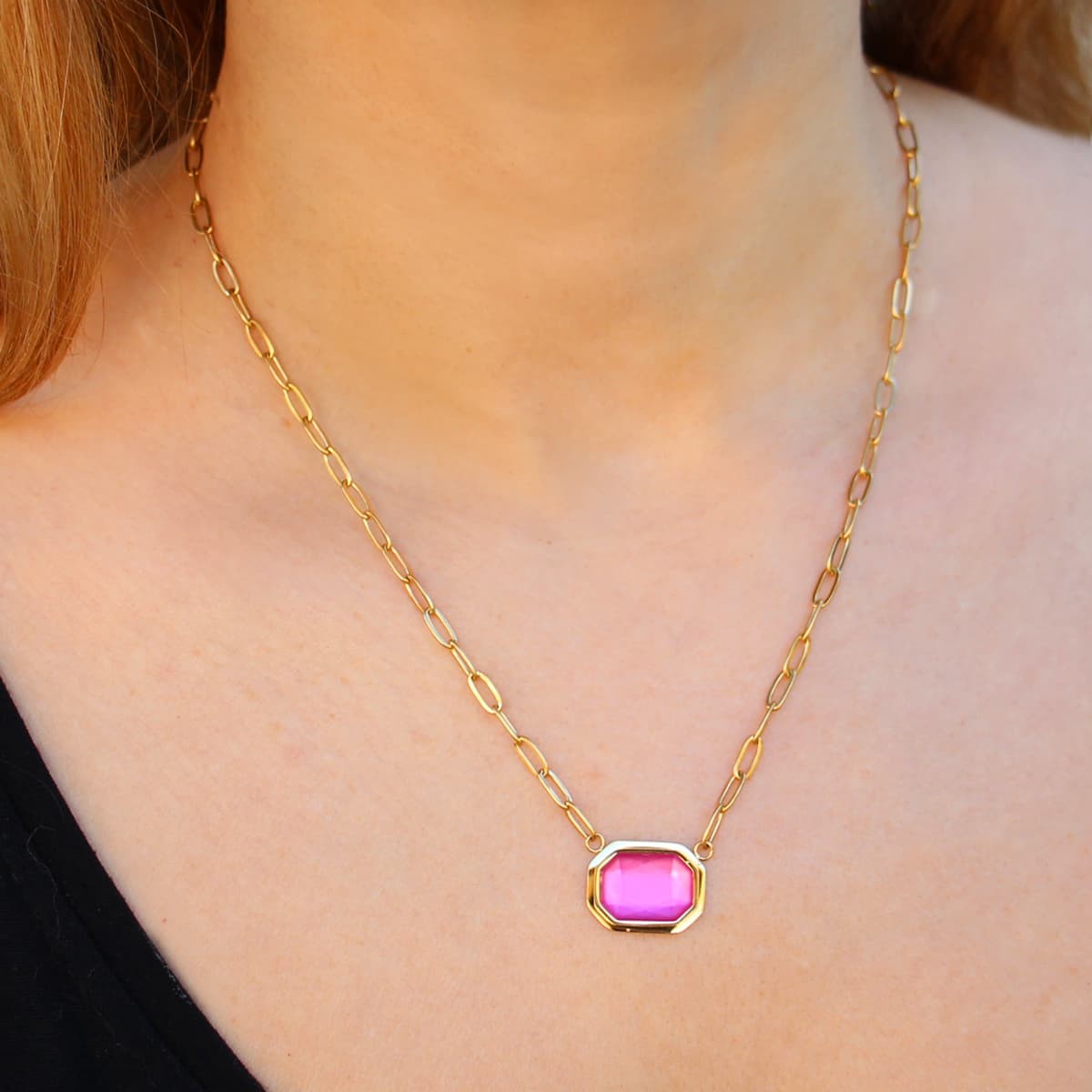 Collar piedra color BCO467