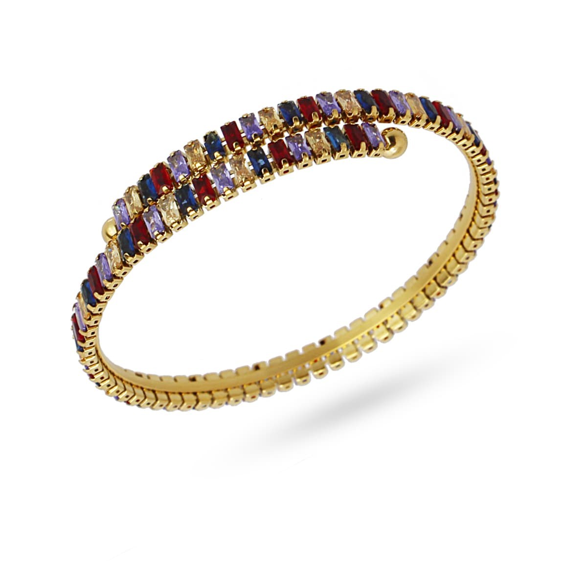 pulsera acero quirúrgico flexible riviere circonitas talla baguette anarxty color