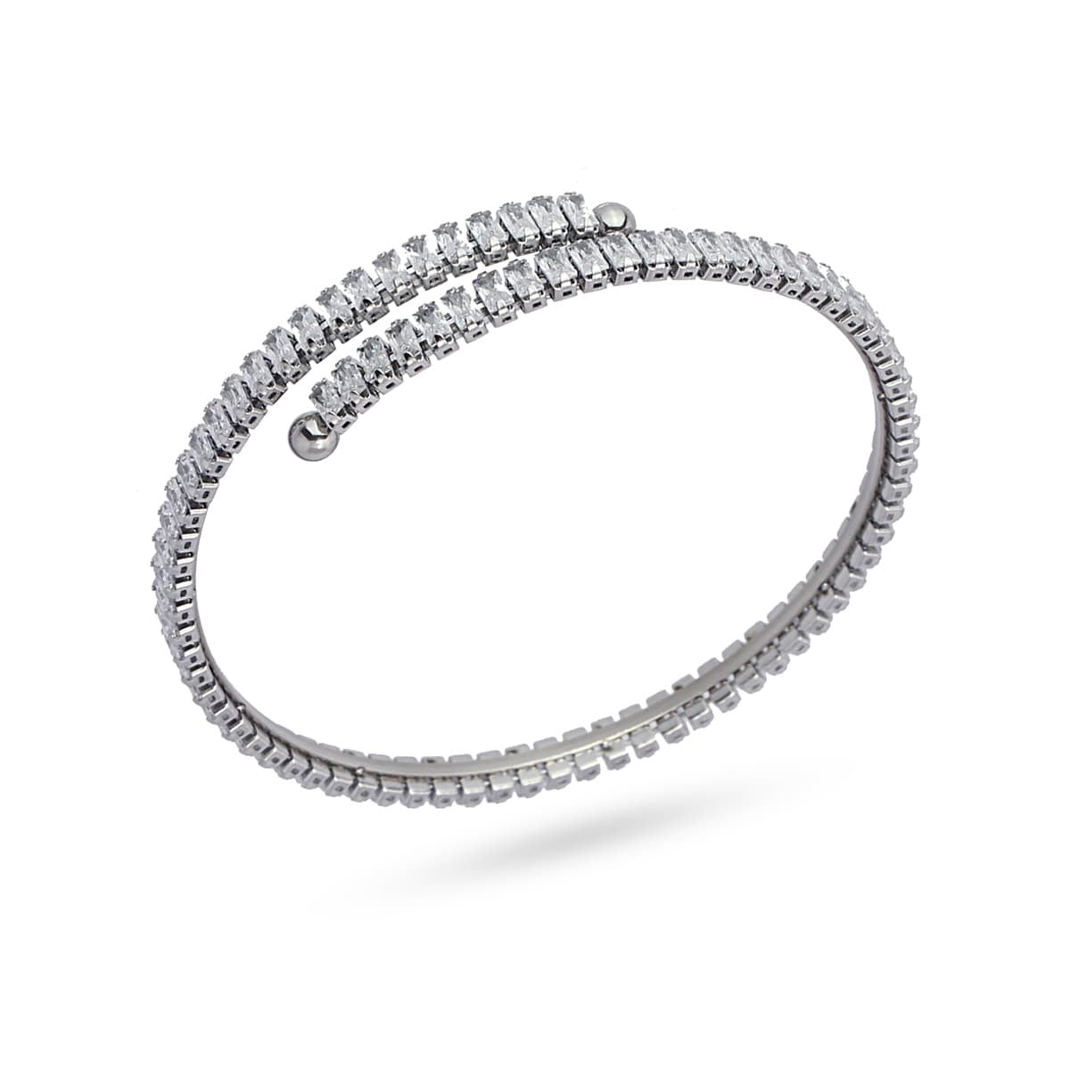 pulsera acero quirúrgico flexible riviere circonitas talla baguette anarxty blanco