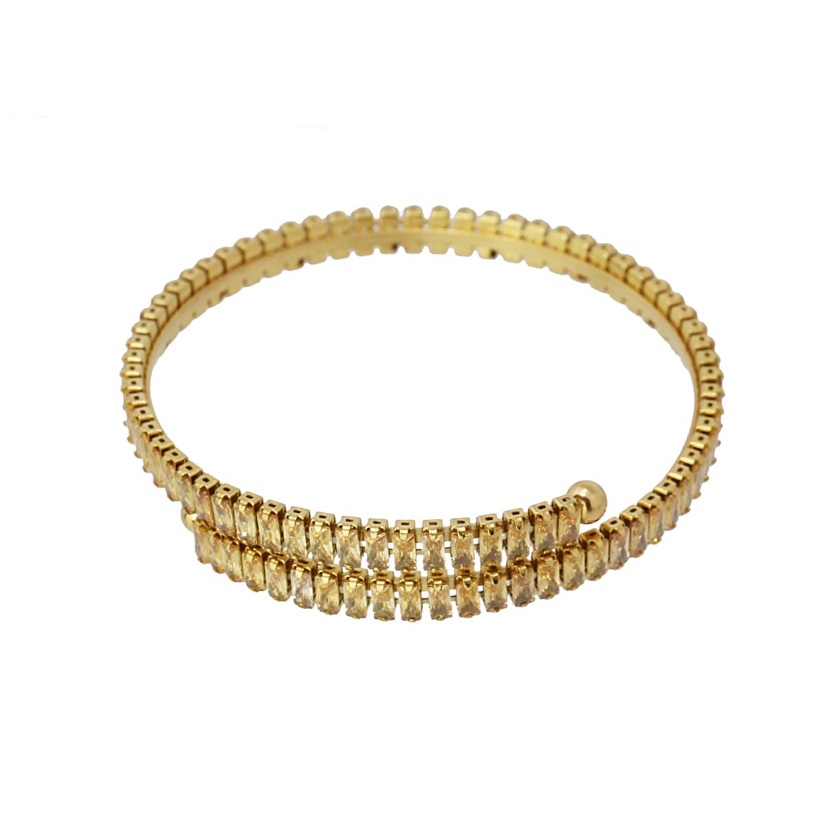 pulsera acero quirúrgico flexible riviere circonitas talla baguette champagne