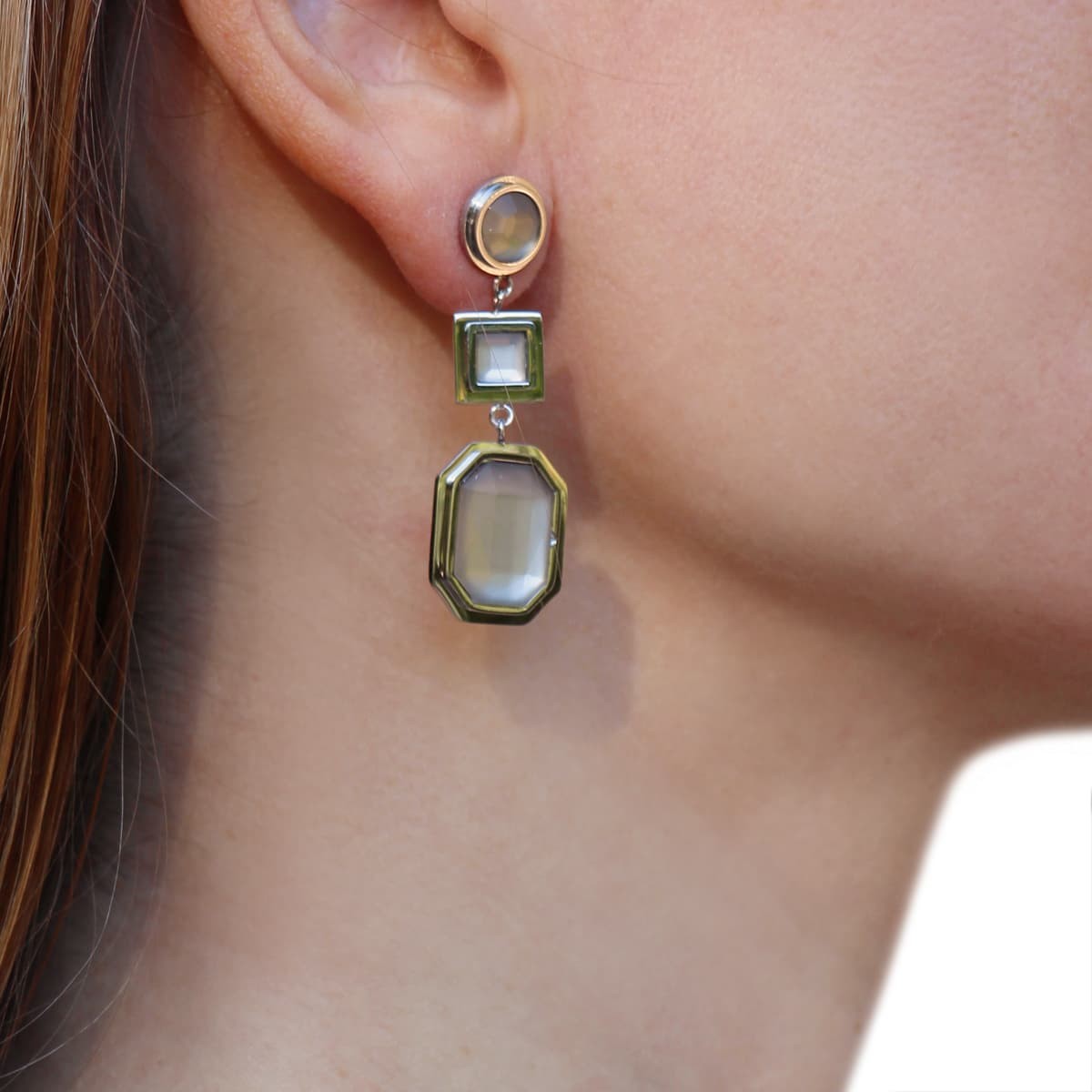 Pendientes piedras color CPE169 gris