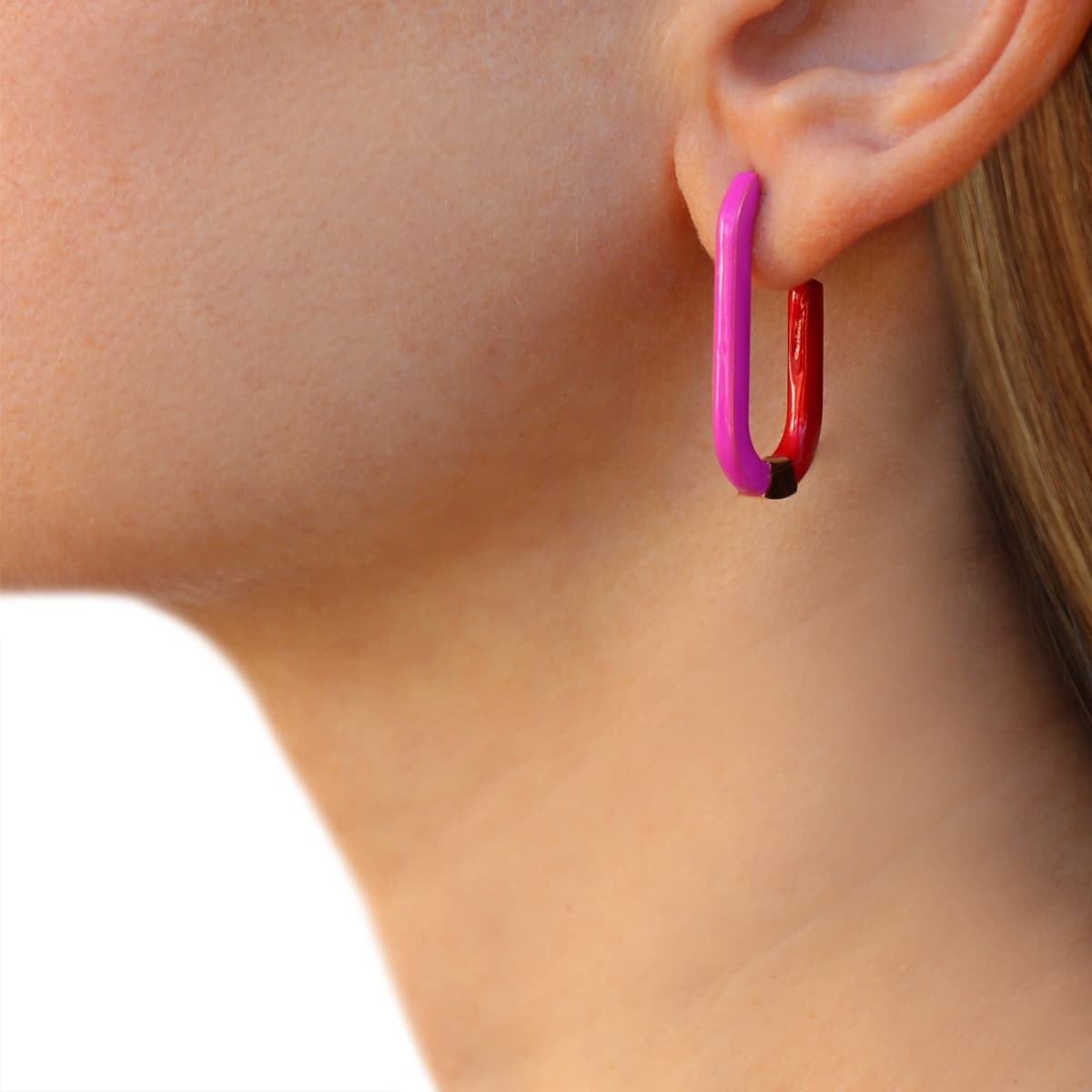 Aros esmaltados bicolor CPE139 anartxy