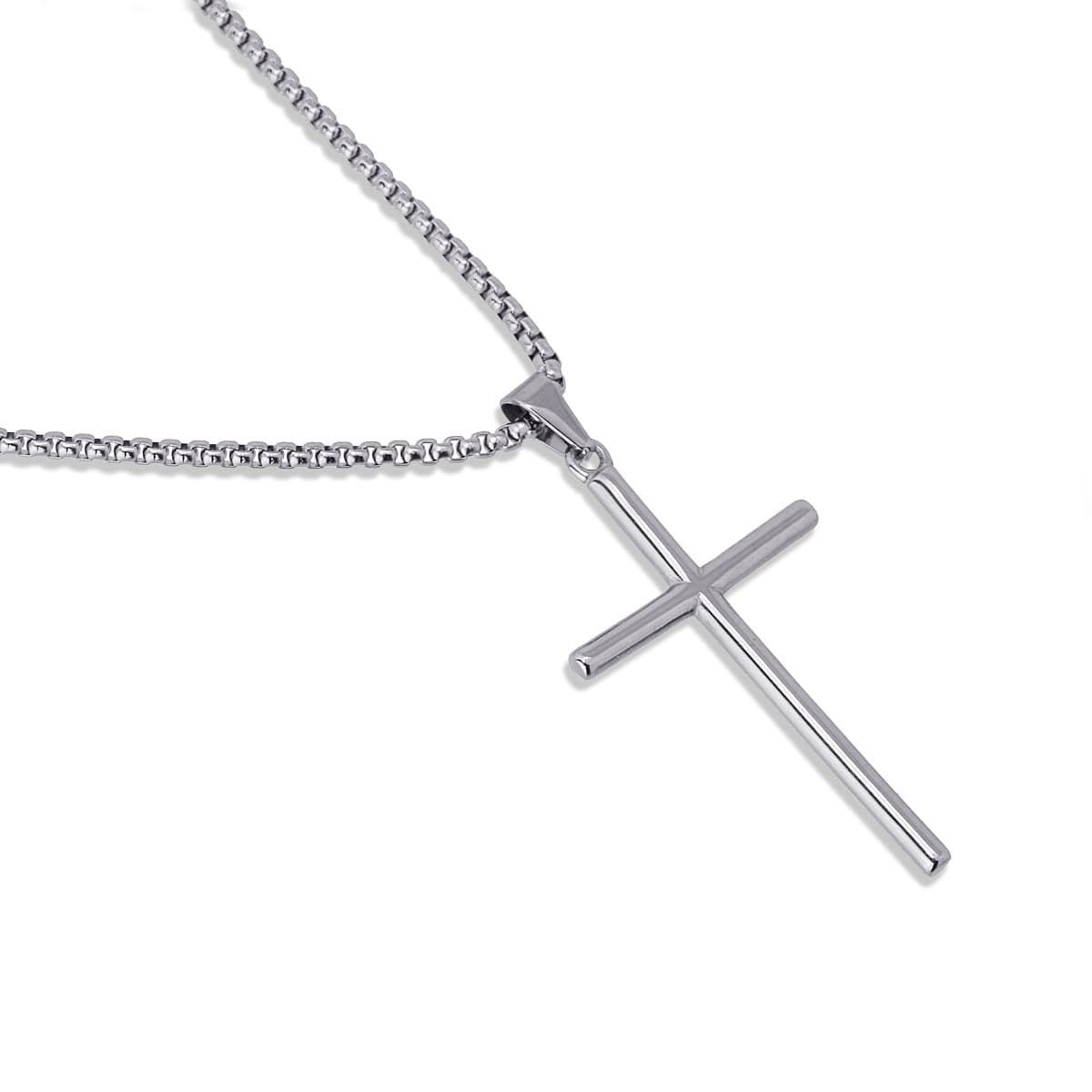collar hombre acero quirurgico cadena cruz