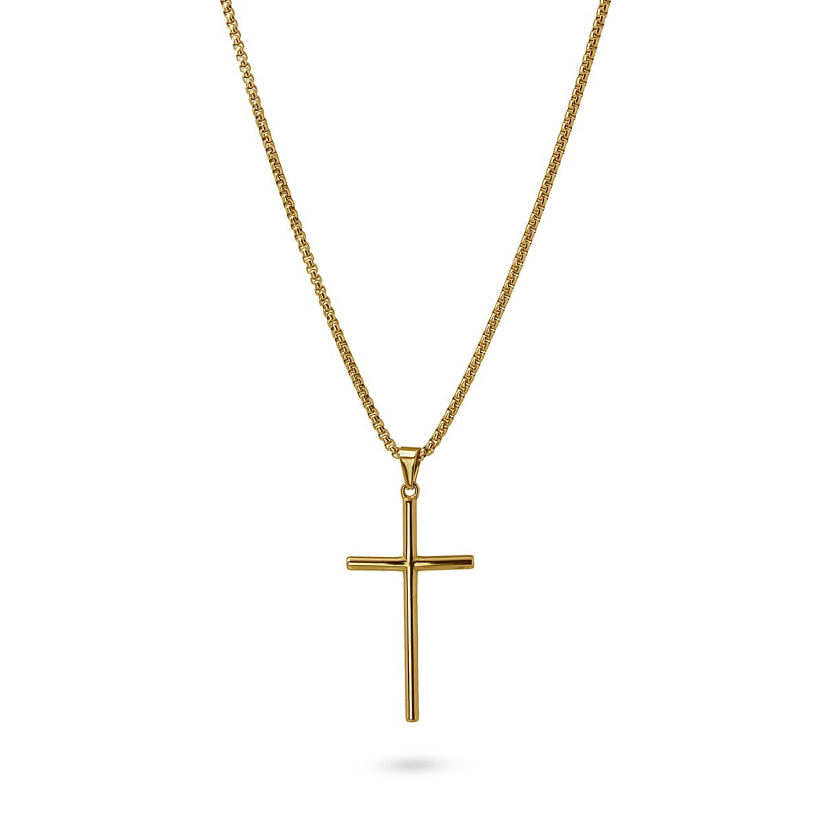collar hombre acero quirurgico cadena cruz anartxy oro