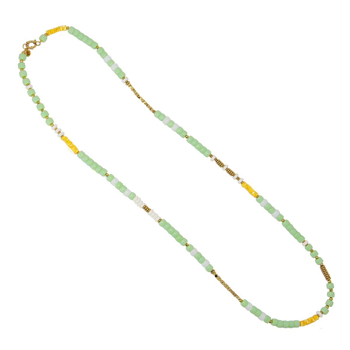 collar largo acero cuentas cristal color anartxy turquesa bco455
