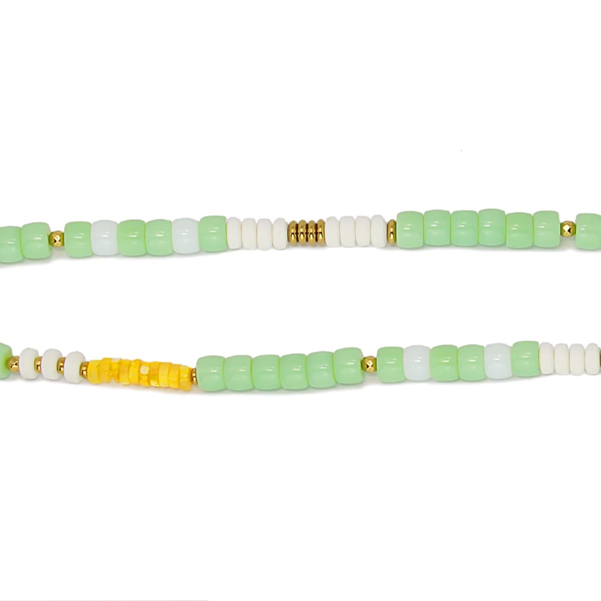 collar largo acero cuentas cristal color turquesa