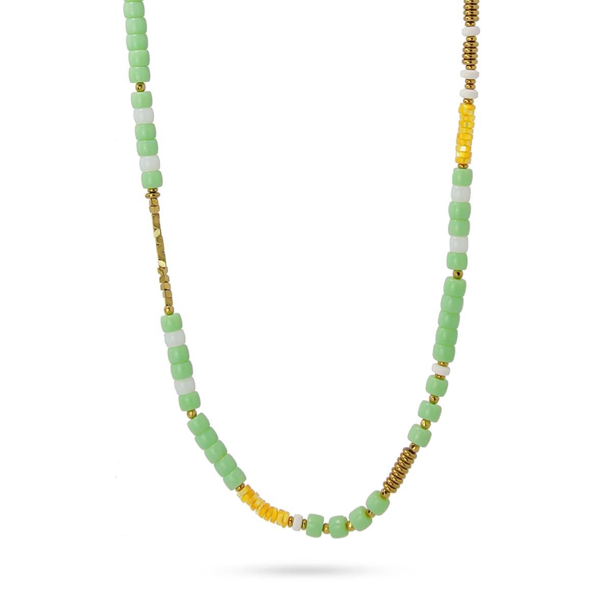 collar largo acero cuentas cristal color anartxy turquesa
