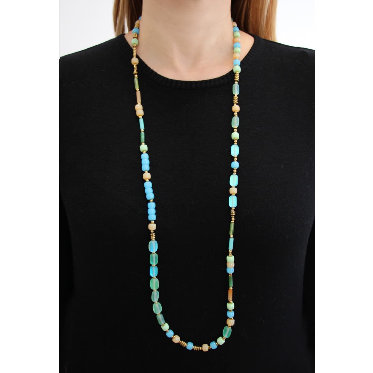 Collar largo color BCO455 verde
