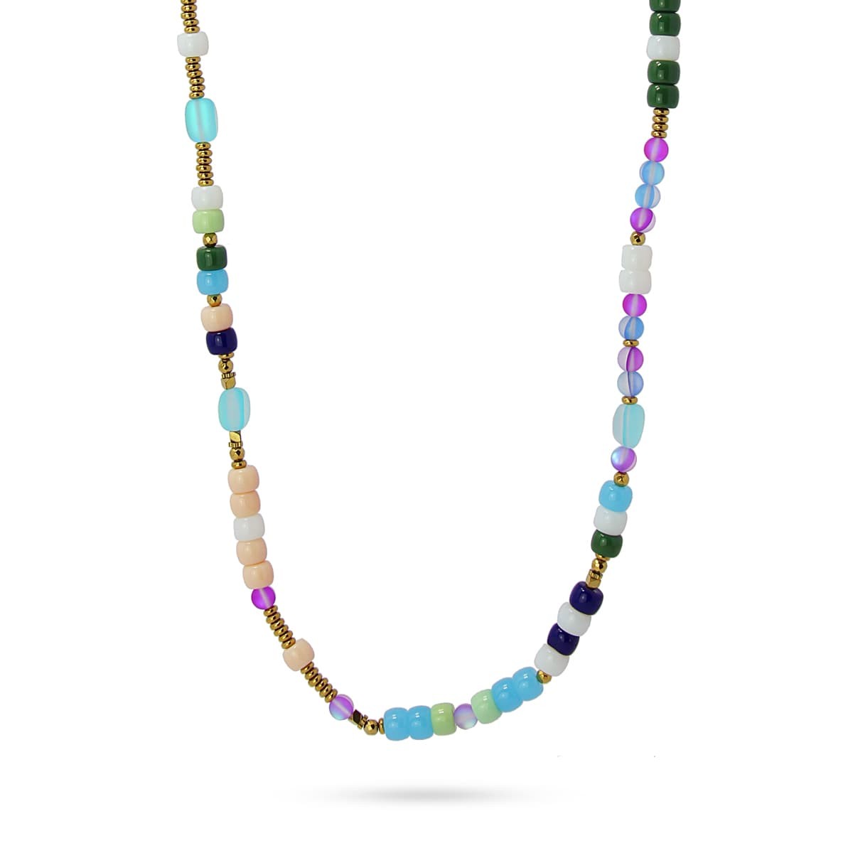 collar largo acero cuentas cristal color anartxy