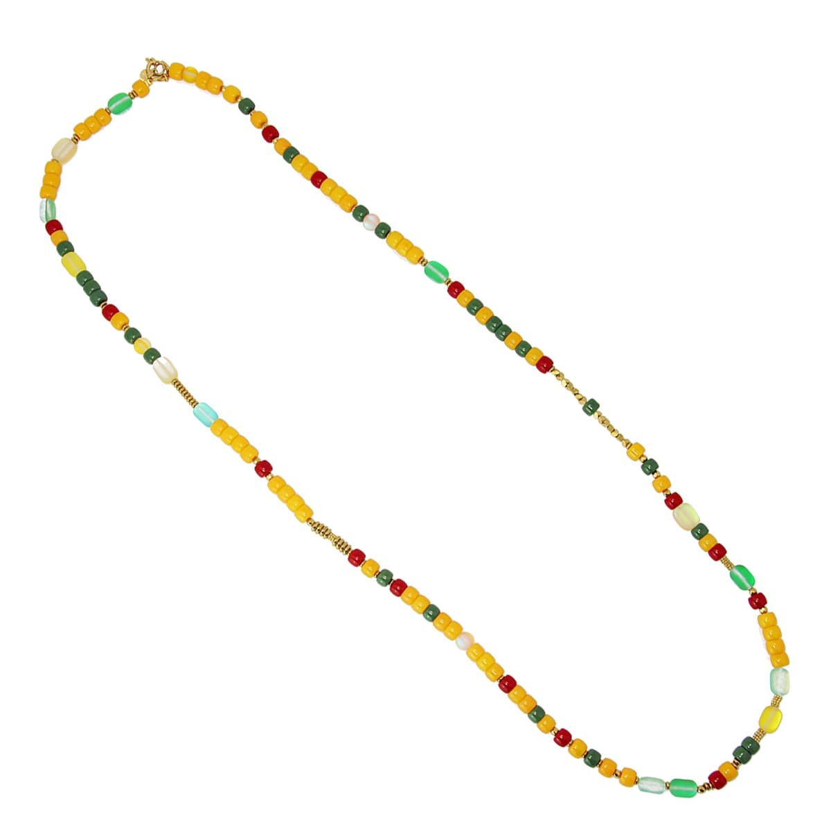 collar largo acero cuentas cristal color anartxy amarillo bco455