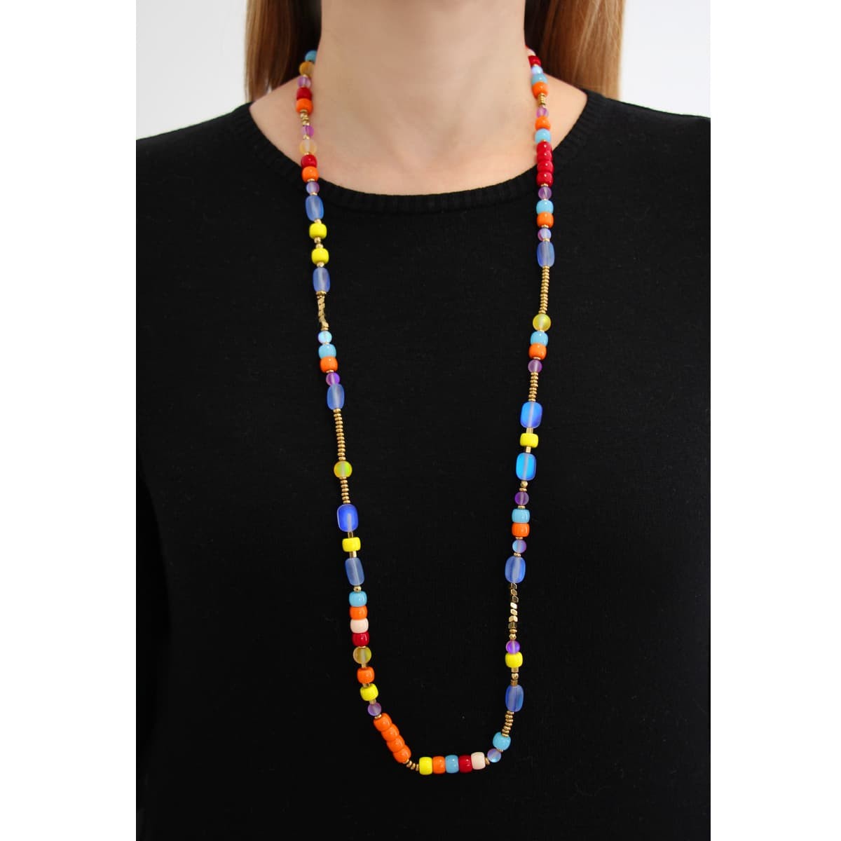 Collar largo color BCO455 azul