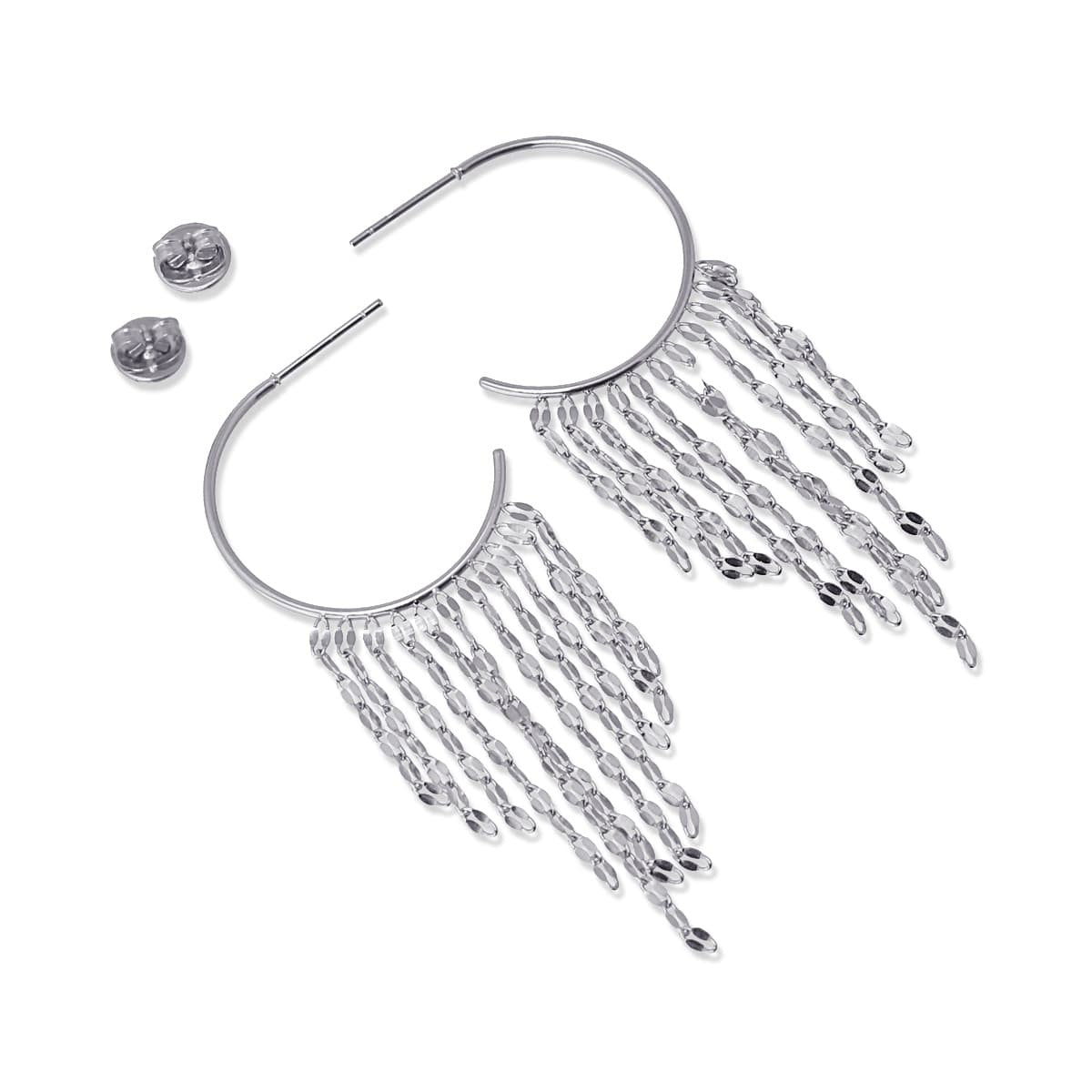 pendientes aros 25mm acero cortina cadenas anartxy