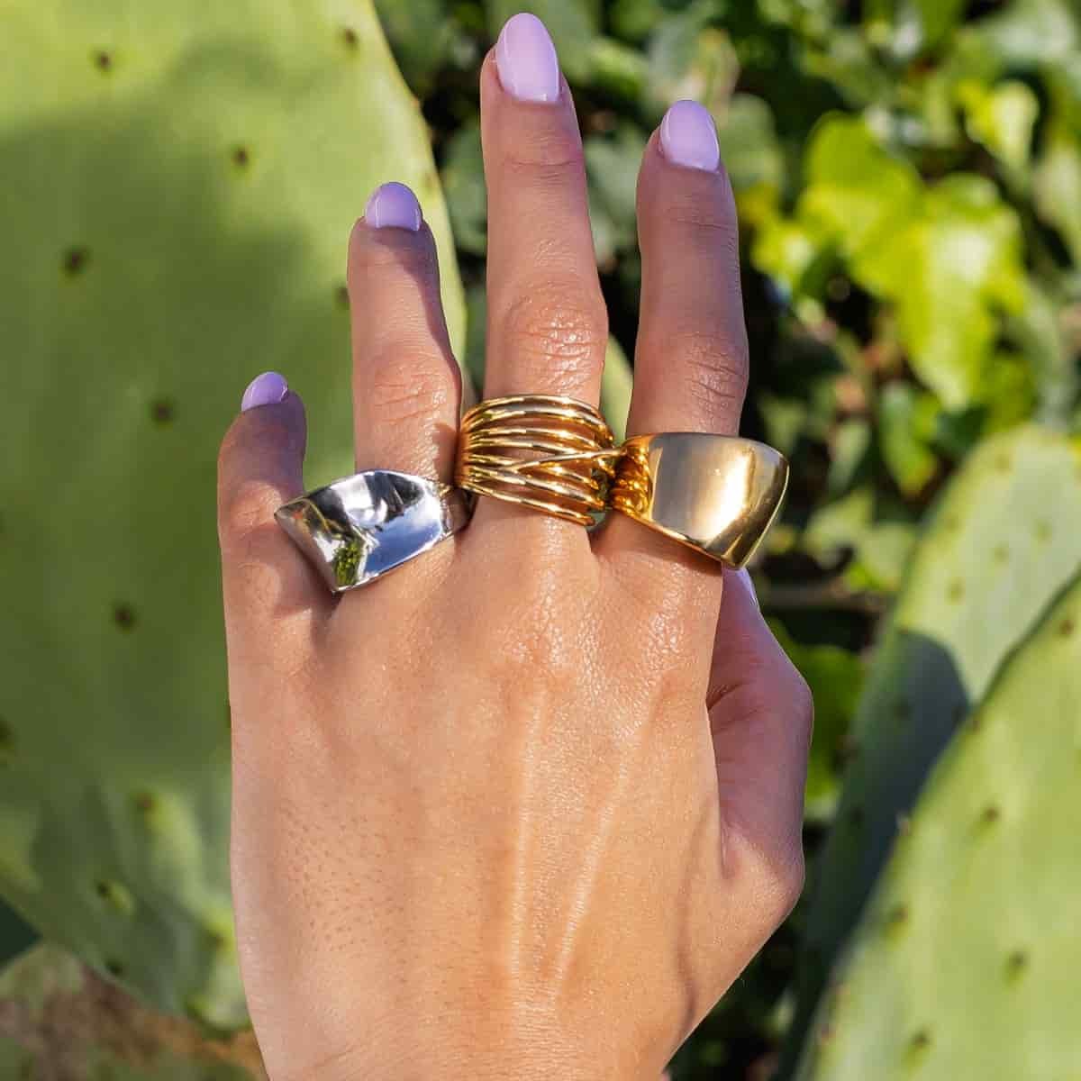 Anillo diseño orgánico AAN845 plata