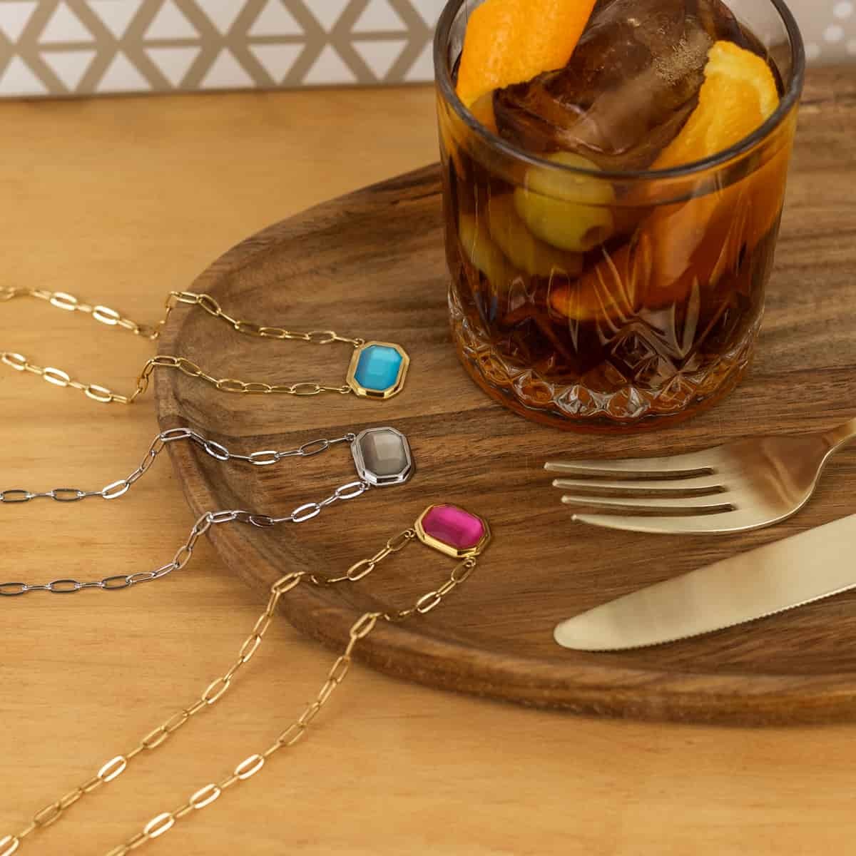 Collar piedra color BCO467 anartxy