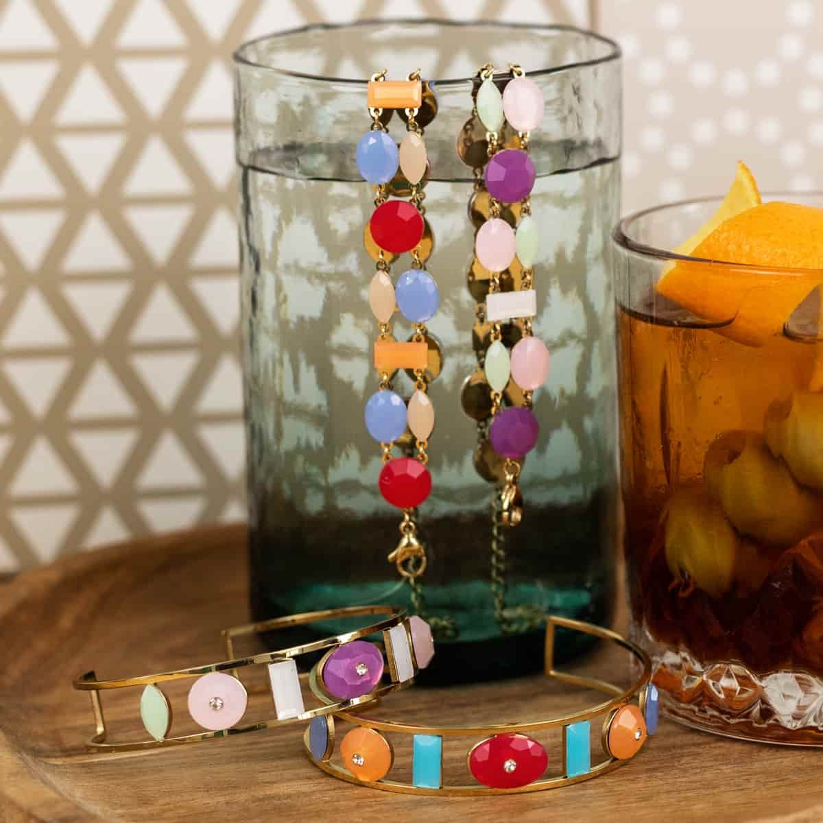 Pulsera piedras color BPU570