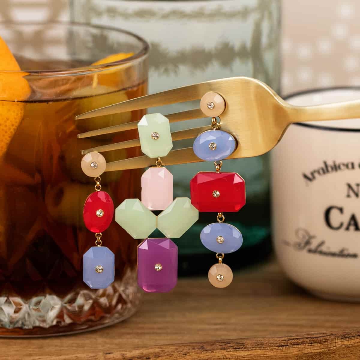 Pendientes piedras color CPE074