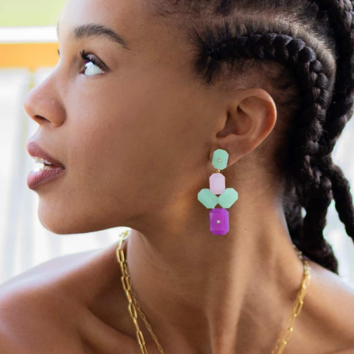 Pendientes piedras color CPE074 c