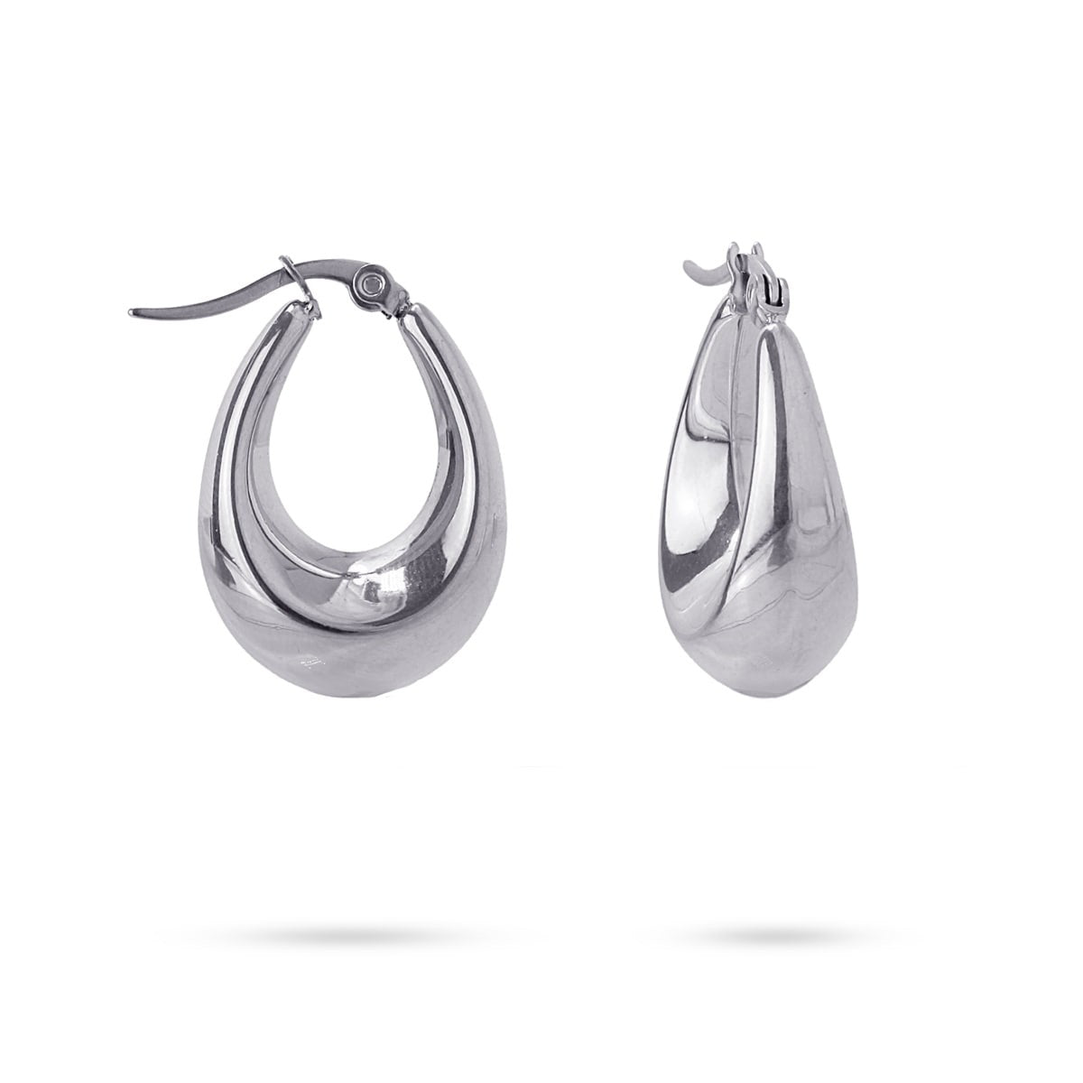 Aros gota plata acero