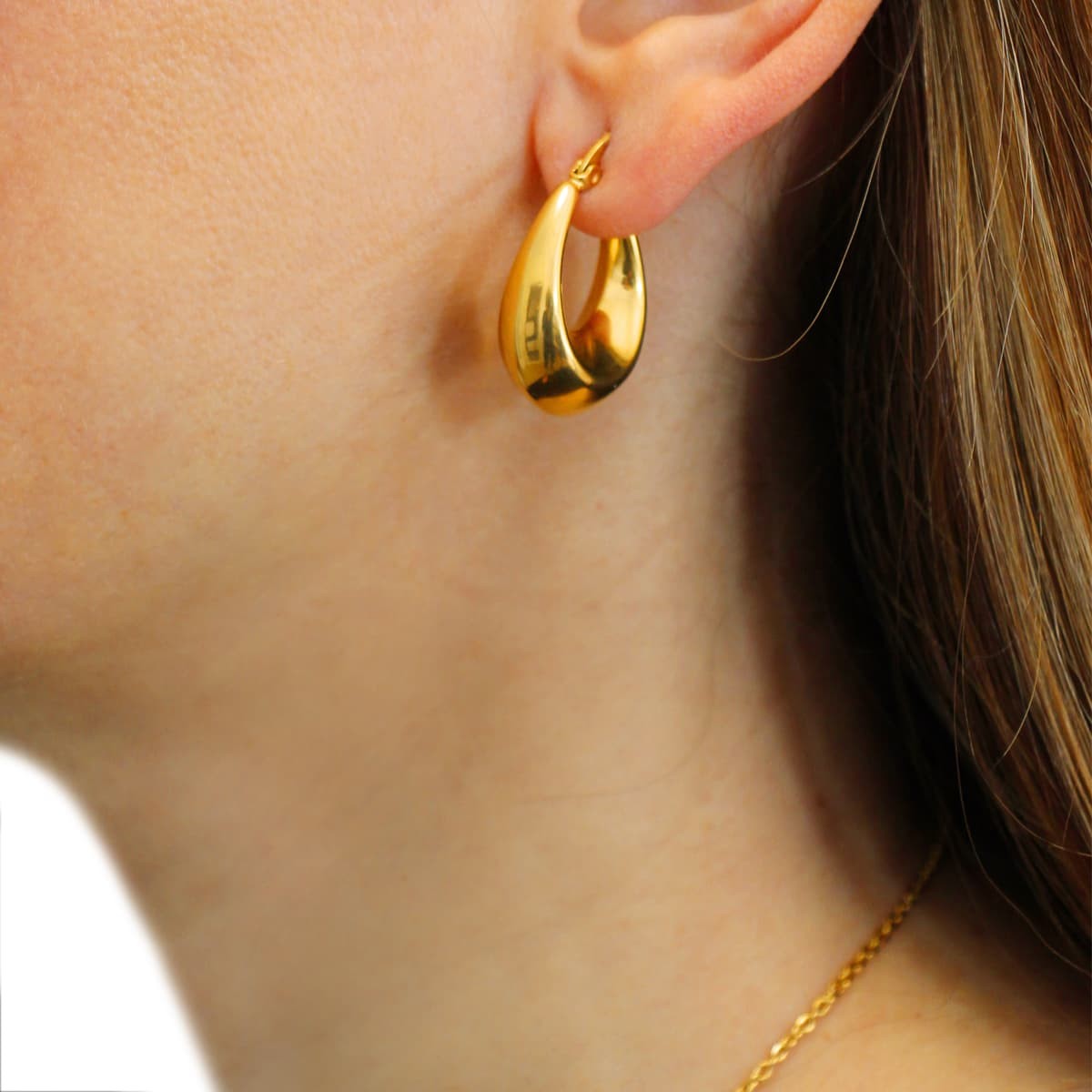 Aros gota hueca oro plata acero anartxy
