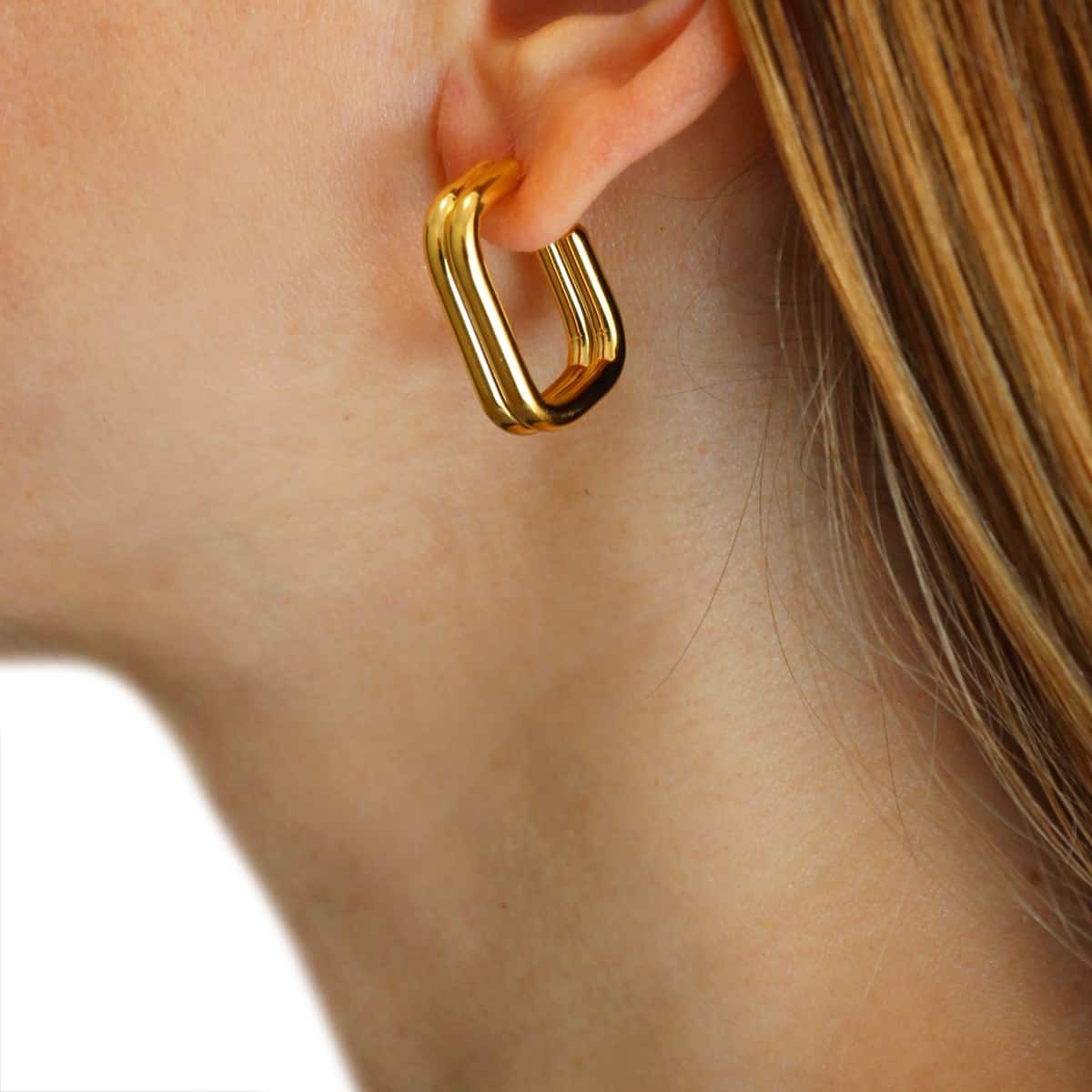 Aros dos líneas CPE228 oro minimalistas plata anartxy