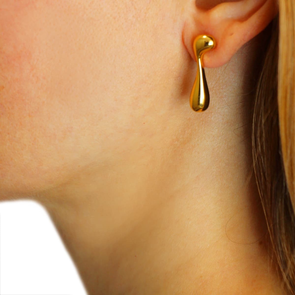 Pendientes gotas CPE218 oro asimétrico plata