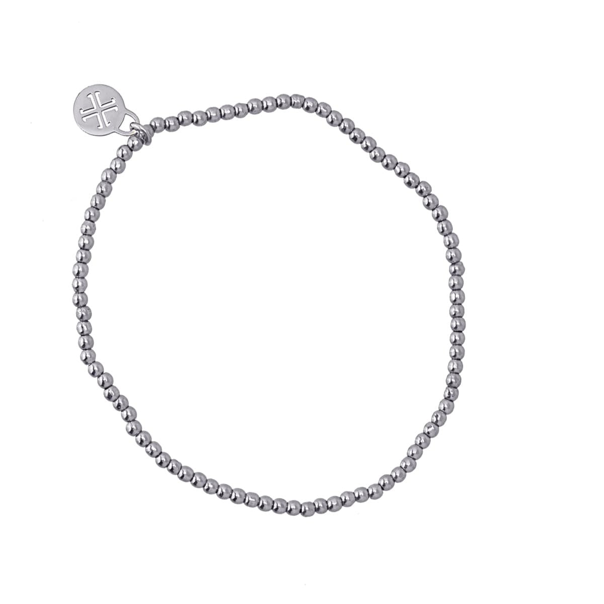 Pulsera bolitas BPU619 elástica plata