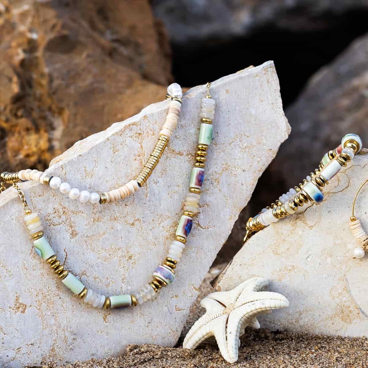 Collar piedra y cerámica BCO452