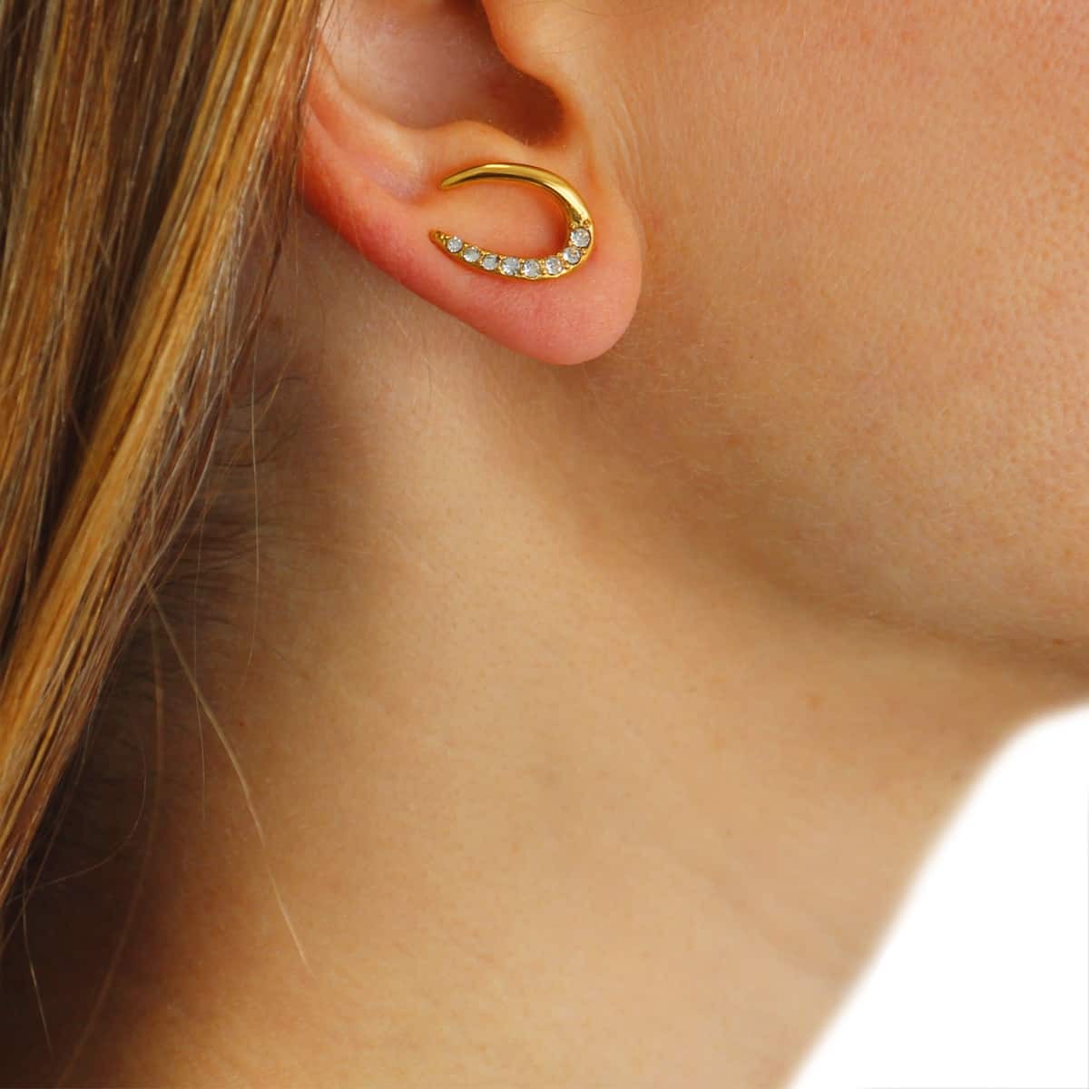 Pendientes herradura CPE208 dorado anartxy plateado
