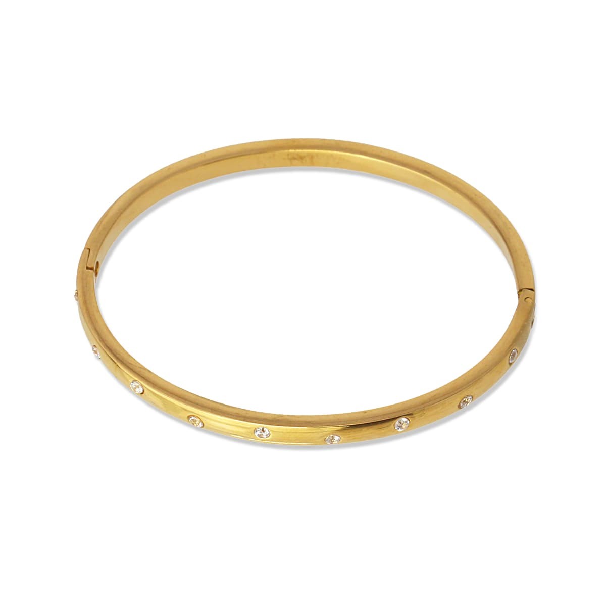 Pulsera circonitas BPU656 dorado acero