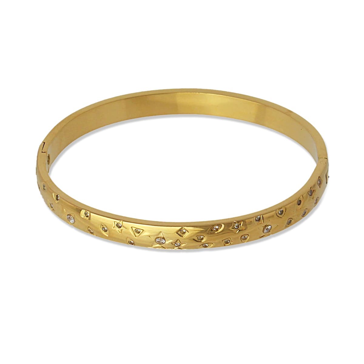 Pulsera circonitas BPU651 dorado acero