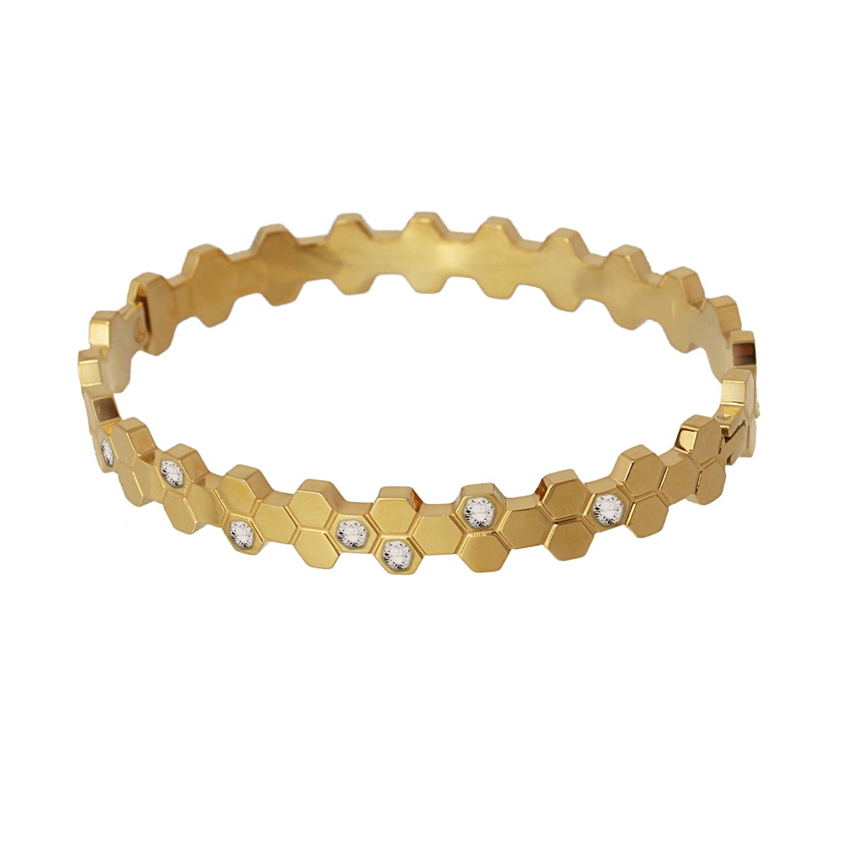 Pulsera panal BPU652 dorado acero