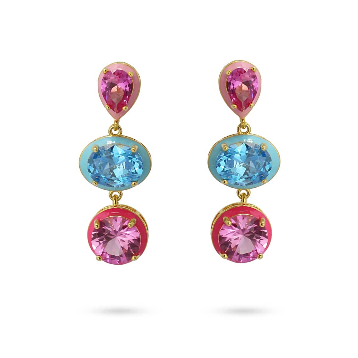 Enamel and zircon earrings CPE193