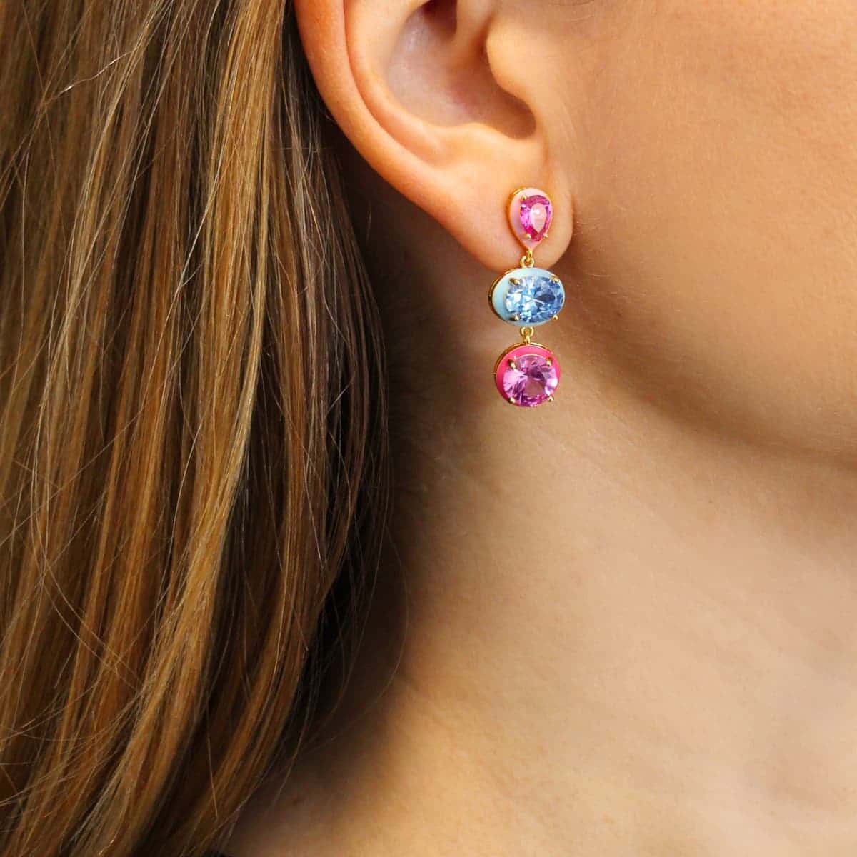 Pendientes esmalte y circonita CPE193com