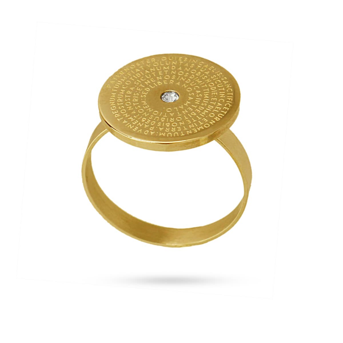 anillo ajustable acero circonita grabado texto versículo biblia anartxy oro