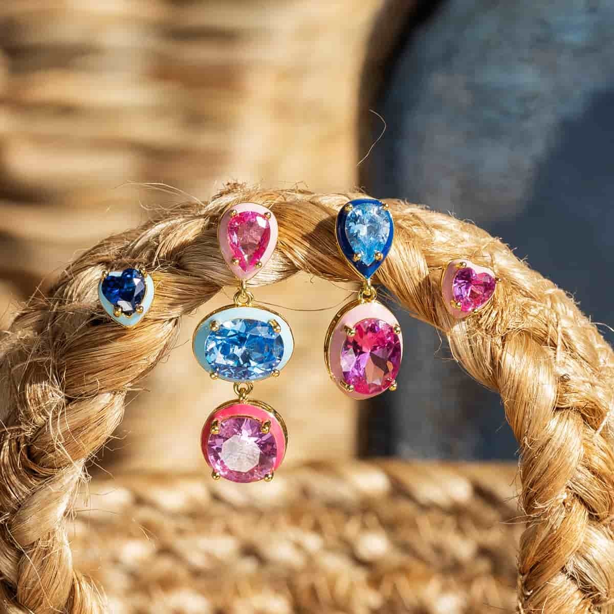 Pendientes esmalte y circonita CPE191rs
