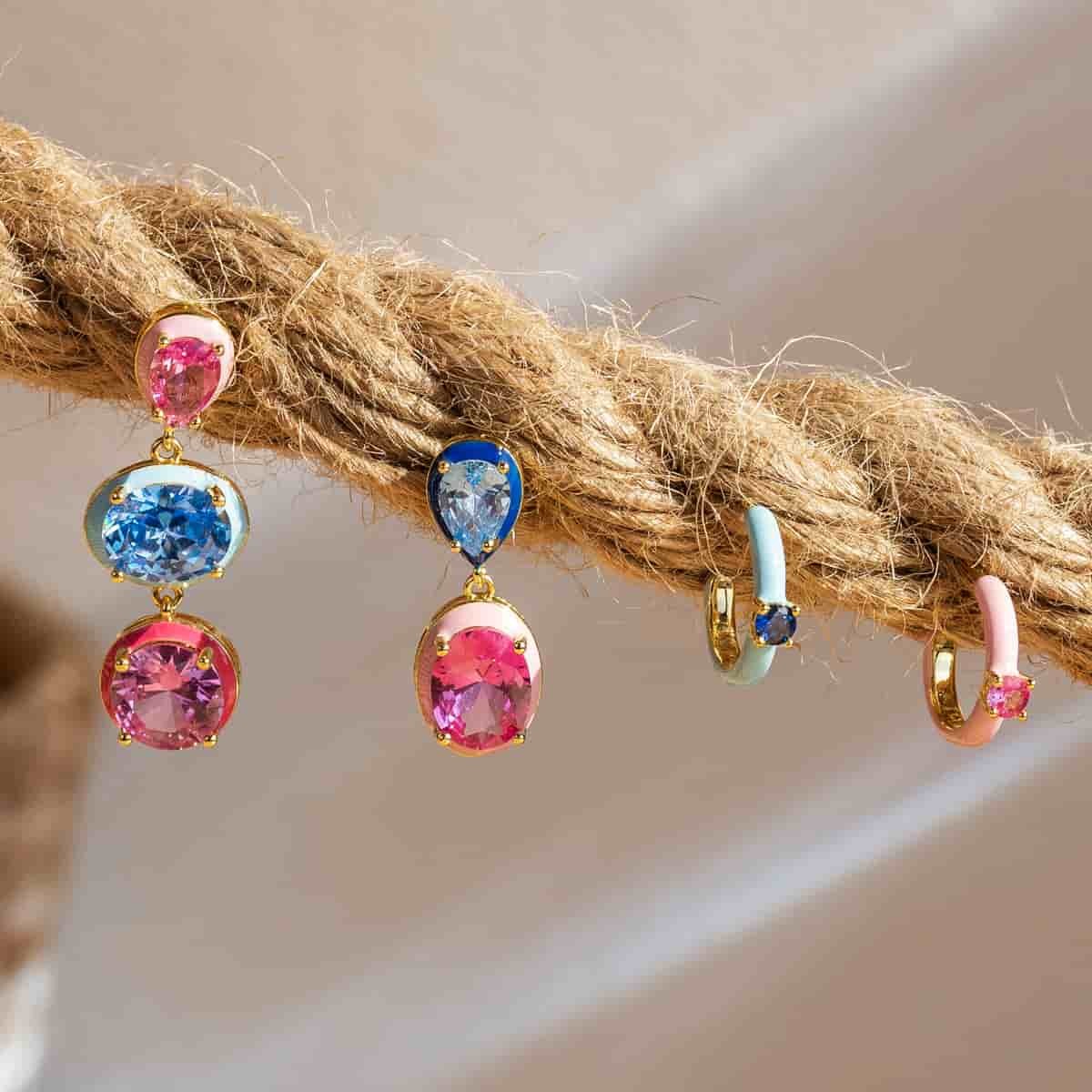 Pendientes esmalte y circonita CPE193