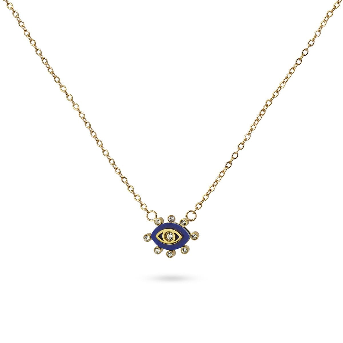 Collar ojo piedra azul