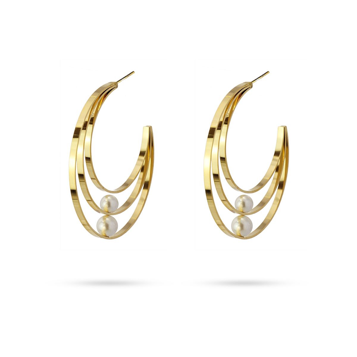 Aros perla CPE241 dorado
