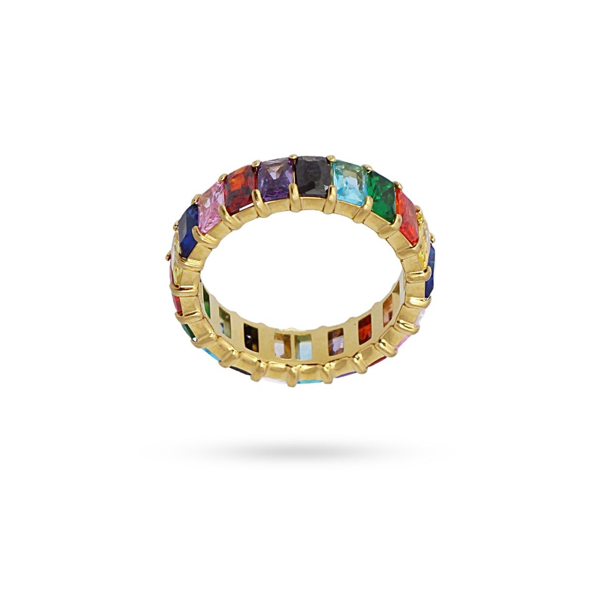 anillo acero quirurgico circonitas anartxy oro color