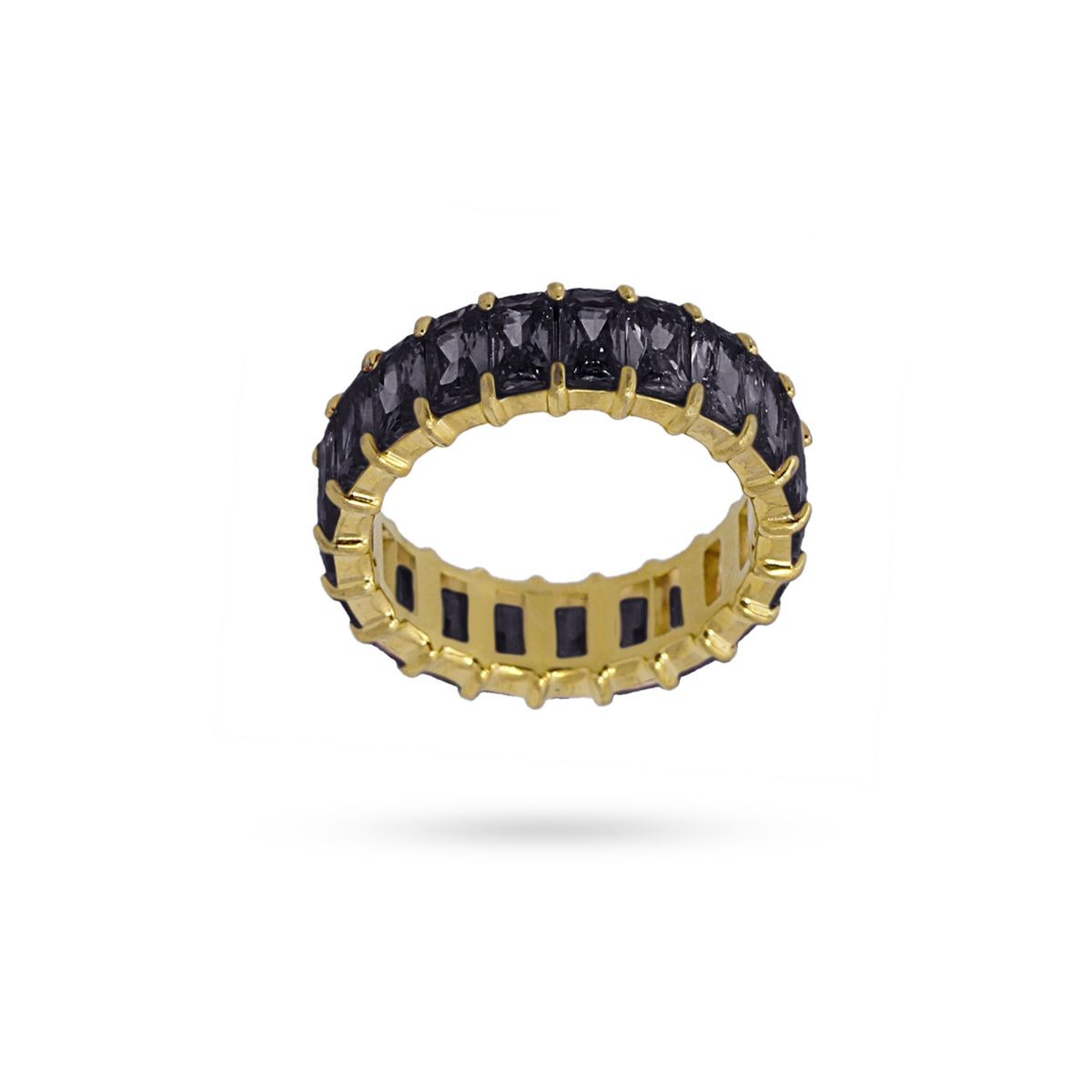 anillo acero quirurgico circonitas anartxy dorado negro