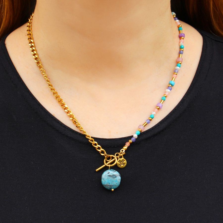 Collar piedra y cristal BCO571 mujer