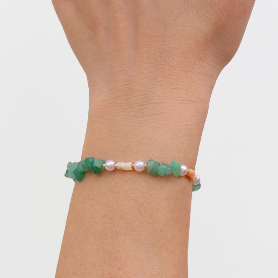 Pulsera jade y perlas BPU705 mujer