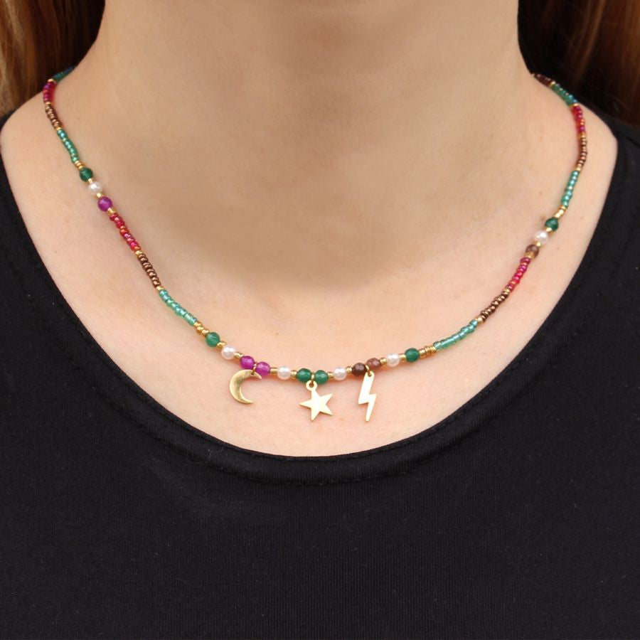 Collar abalorios BCO577 mujer