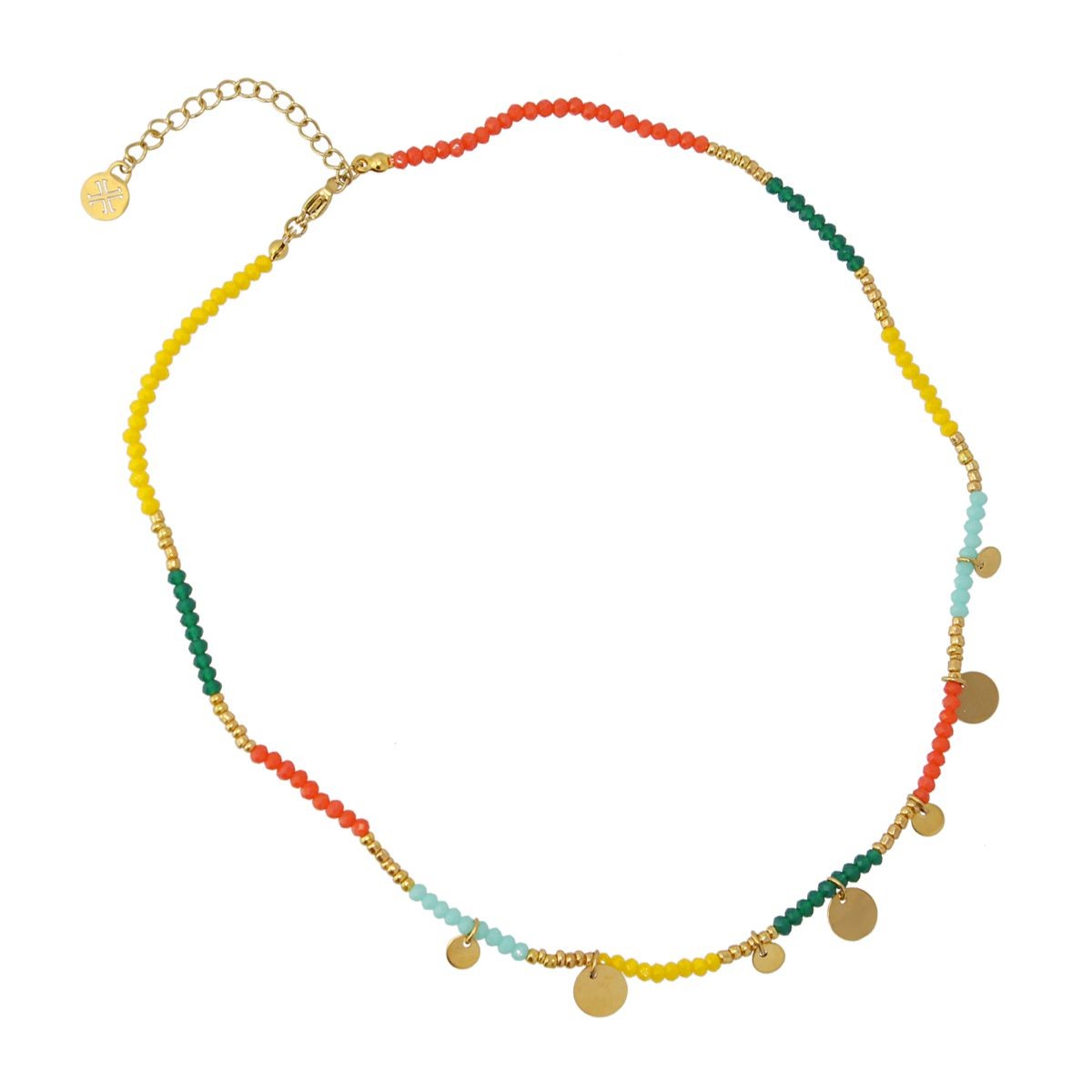 collar corto cuentas cristal japonés colores primarios abalorios