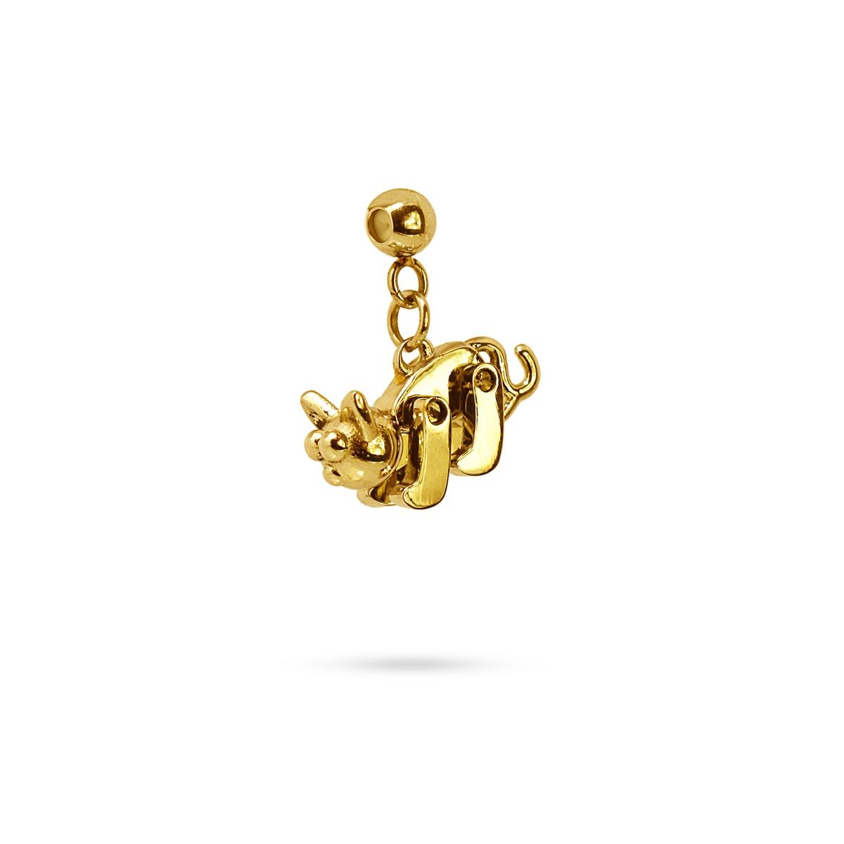 colgante acero quirúrgico mascota articulada gato oro